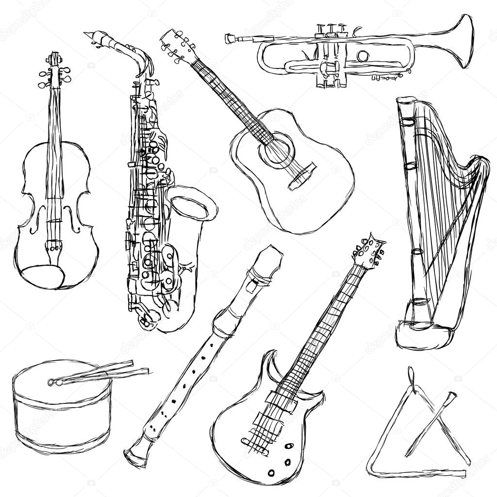 Musical instruments — Stock Vector © glorcza #7304442