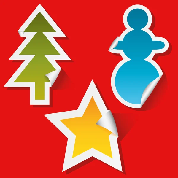 Christmas stickers — Stock Vector