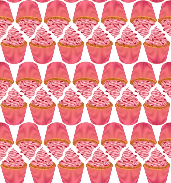 Cupcake pattern — Stock Vector