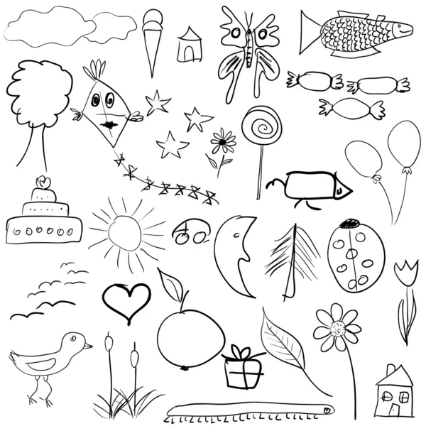 Παιδιά doodles — Διανυσματικό Αρχείο