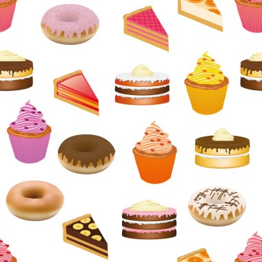 Cakes seamless pattern clipart