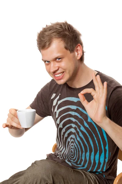 Uomo che beve caffè — Foto Stock