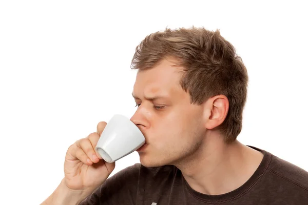 Homem bebendo café Fotografias De Stock Royalty-Free