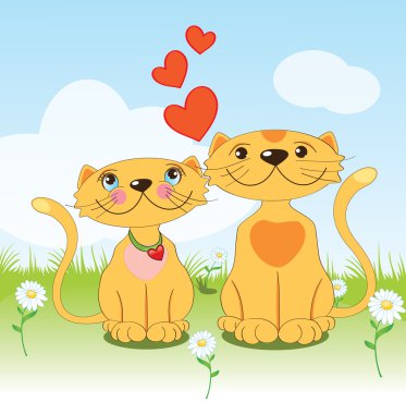 Cat's love clipart