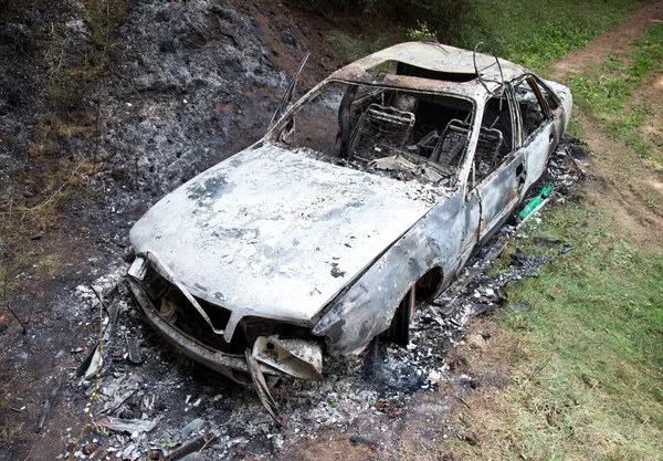 stock image Burned out car