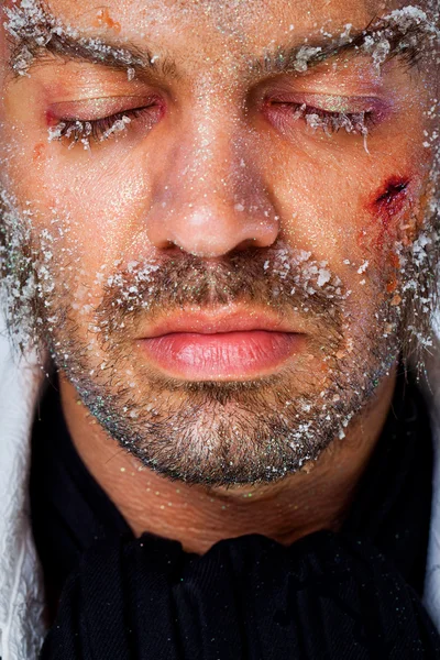Masculino congelado rosto — Fotografia de Stock