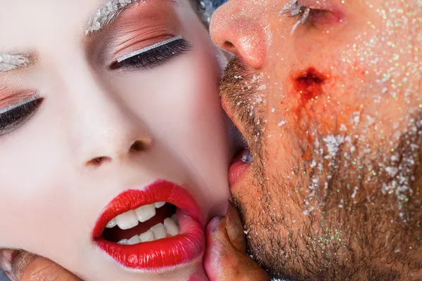 Frost kiss make-up — Stock Photo, Image