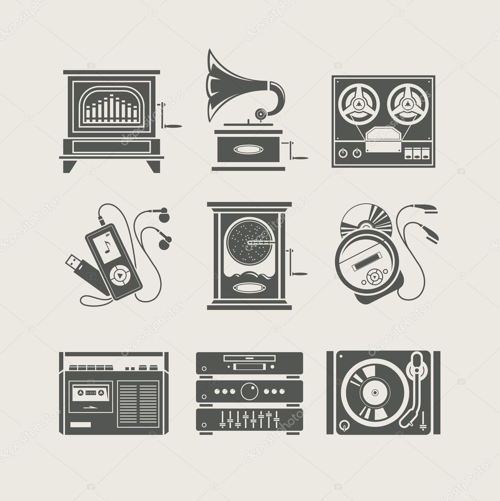Musical device set of icon