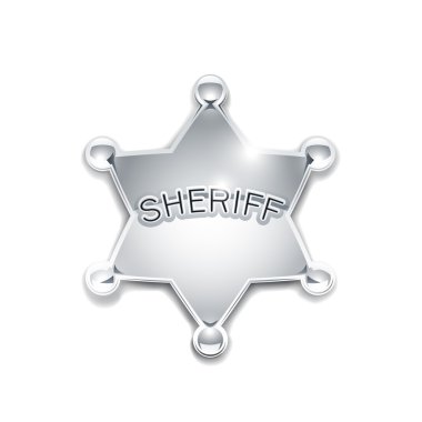 Sheriff's metallic badge as star clipart