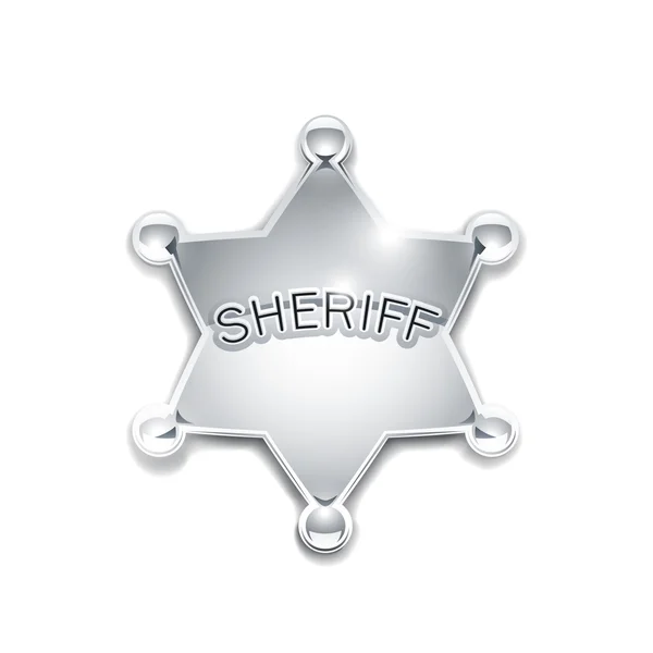 Metaliczny odznaka szeryfa jako gwiazda — Wektor stockowy