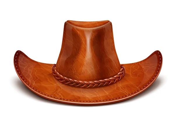 Cowboy van lederen hoed stetson — Stockvector