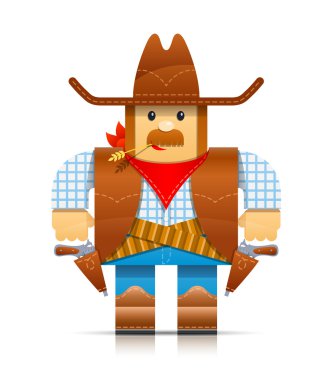 Cowboy origami toy clipart