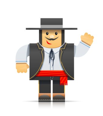 Spanish man origami toy clipart