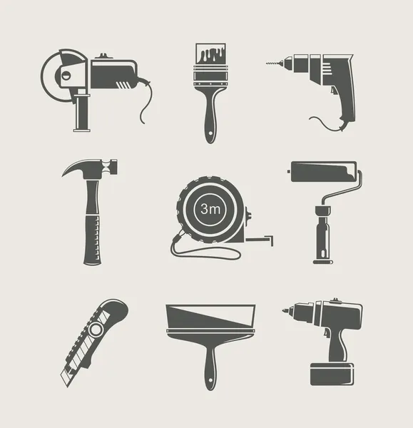 Conjunto de ícones de ferramentas de construção — Vetor de Stock