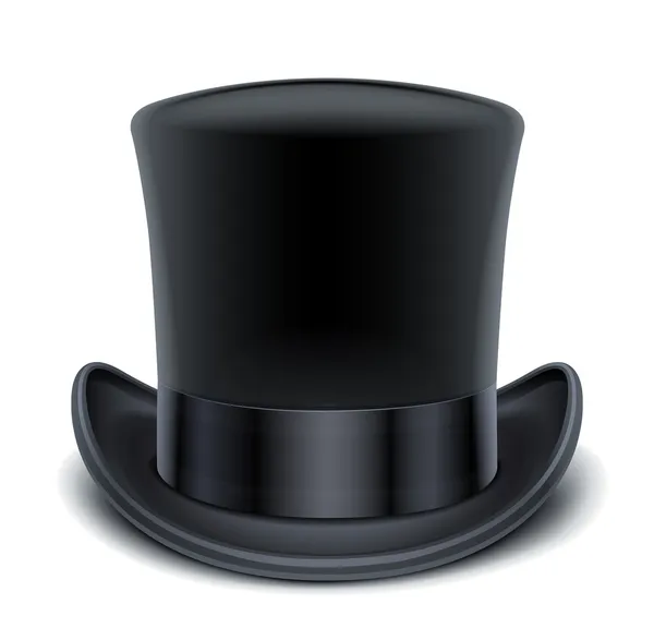 Sombrero superior negro — Vector de stock