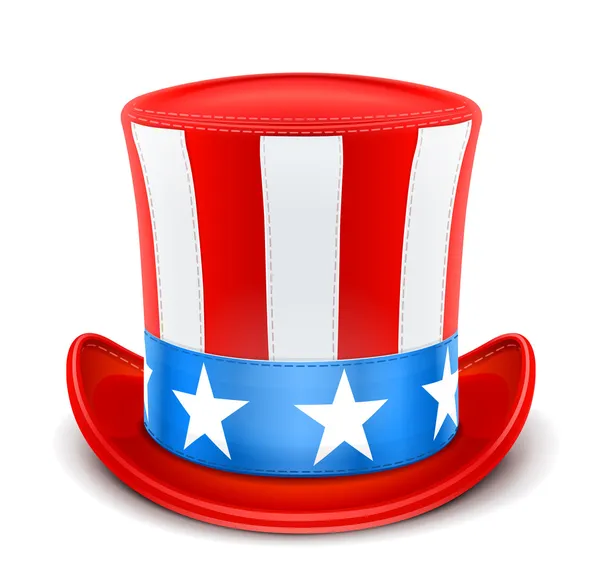 Usa top hat for independence day — Stock Vector