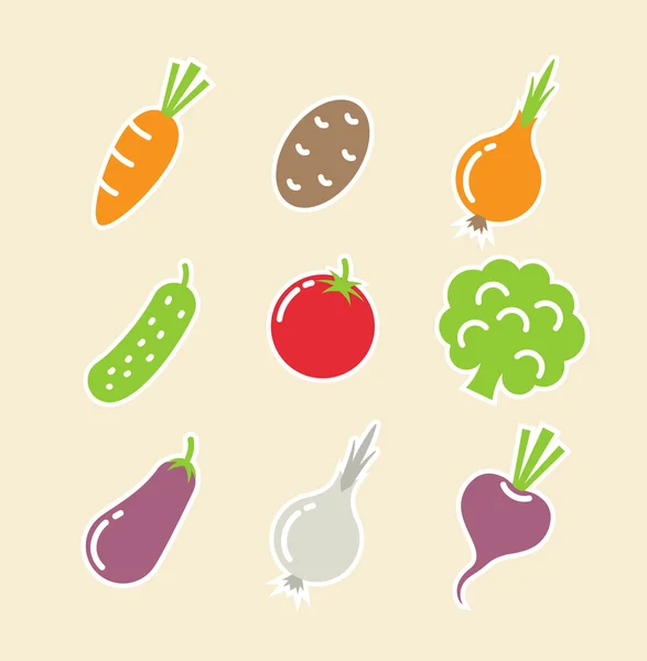 Conjunto de vegetais de ícones — Vetor de Stock