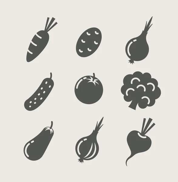 Set di verdure di icone — Vettoriale Stock