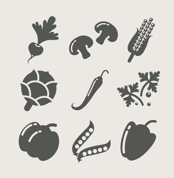 Set di verdure di icone — Vettoriale Stock
