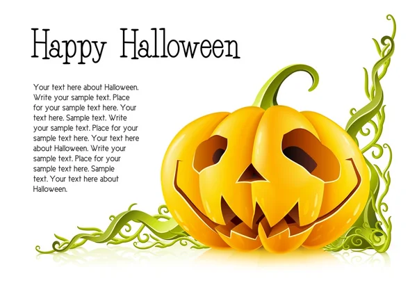 Pumpkin for halloween on white background — Stock Vector