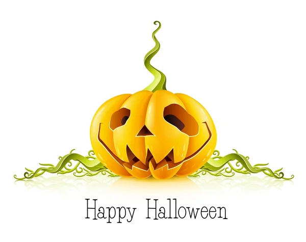 Zucca per Halloween su sfondo bianco — Vettoriale Stock