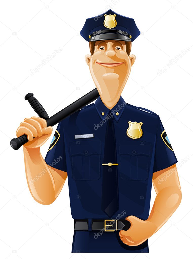 Policeman with truncheon