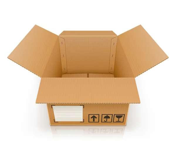 Apri scatola di cartone vuota — Vettoriale Stock