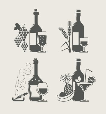 Alcoholic drinks clipart
