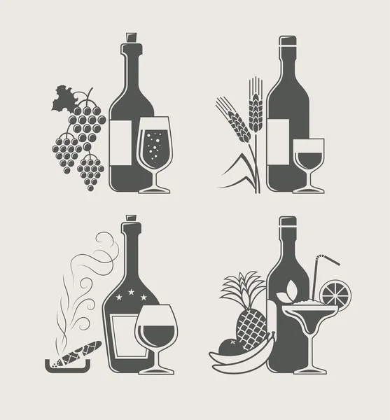 Bebidas alcohólicas — Archivo Imágenes Vectoriales