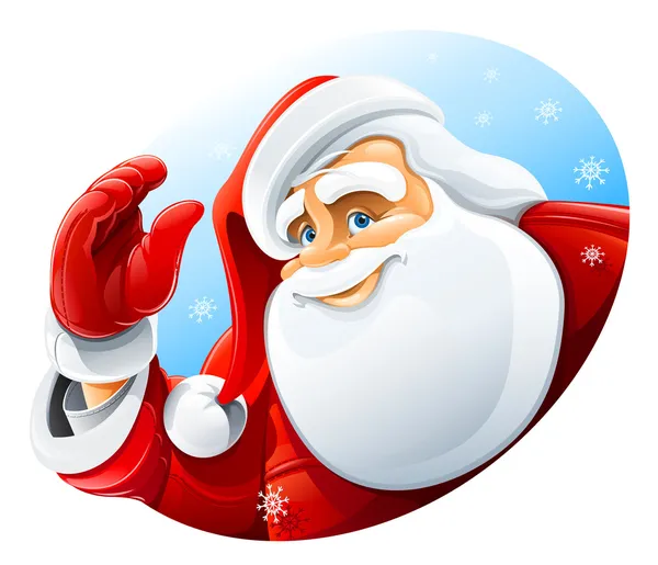 Happy santa claus gezicht groet — Stockvector