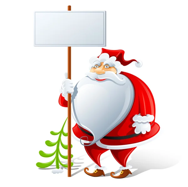 Glada jultomten med tecken — Stock vektor