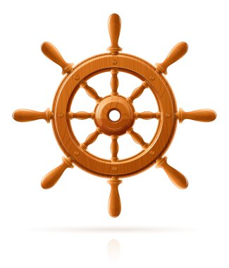 Ship wheel marine wooden vintage clipart