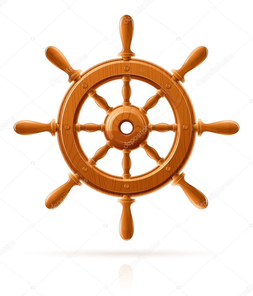 Ship wheel marine wooden vintage