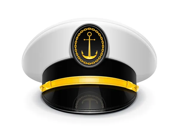 船长尖角的帽徽与 — 图库矢量图片