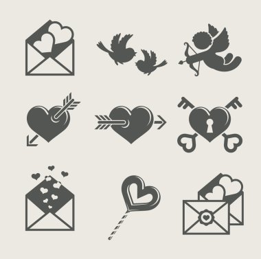 Saint valentine's day set icon clipart