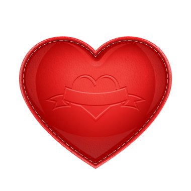 Red leather pillow as heart clipart