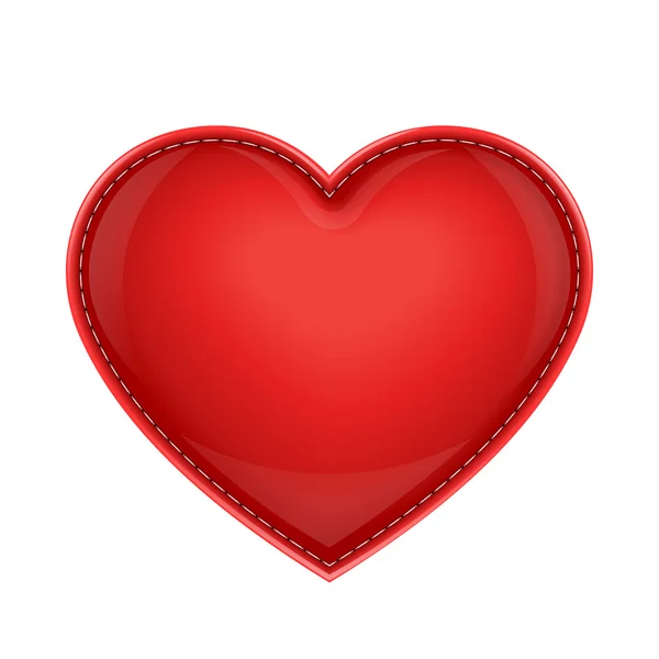 Oreiller en cuir rouge comme coeur — Image vectorielle