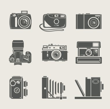 Camera new and retro icon clipart