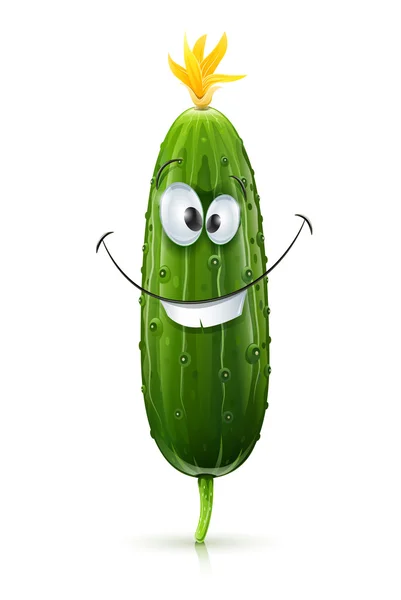Concombre vert souriant — Image vectorielle