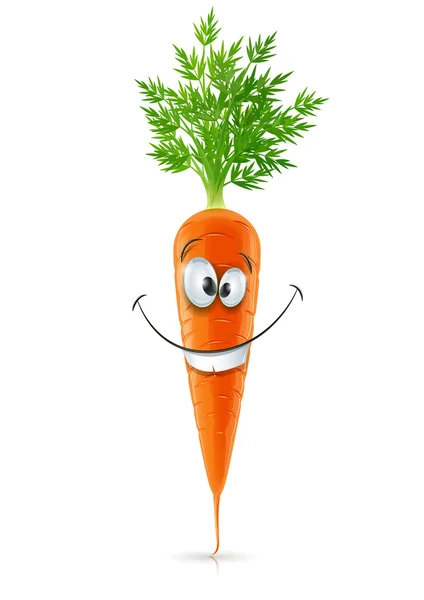 Улыбающаяся морковка с верхом — стоковый вектор