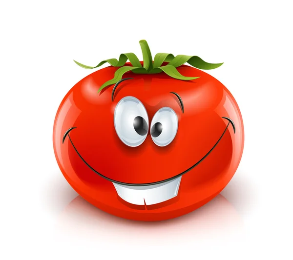 Uśmiechający się czerwony dojrzały pomidor — Wektor stockowy