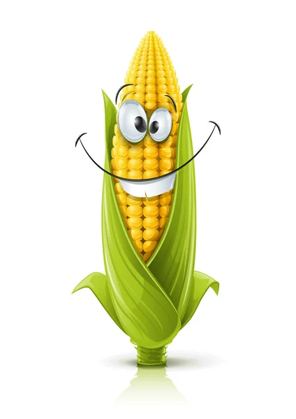 Улыбающийся кукурузный початок — стоковый вектор