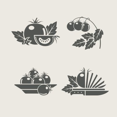 Tomato set icons clipart