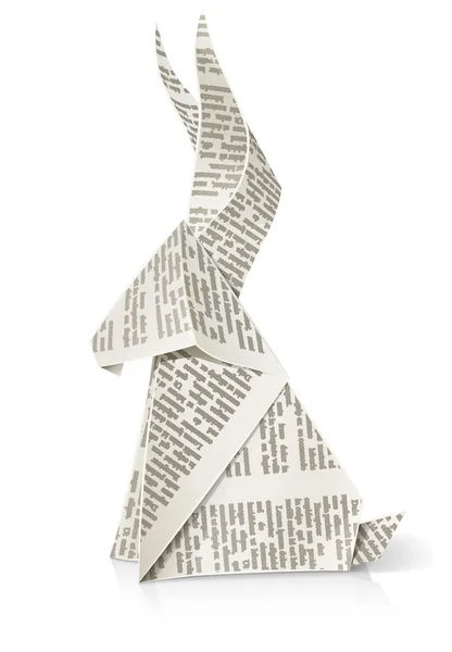 ウサギ紙折り紙のおもちゃ — ストックベクタ