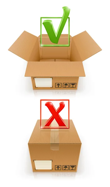 Κουτιά με ΟΚ και άκυρο το σήμα — Διανυσματικό Αρχείο
