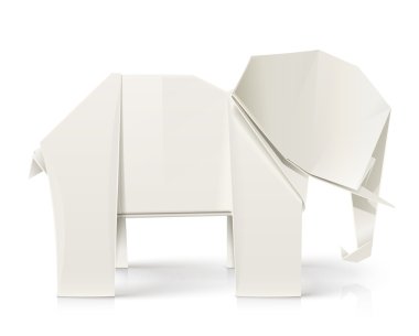 Elephant origami paper toy clipart