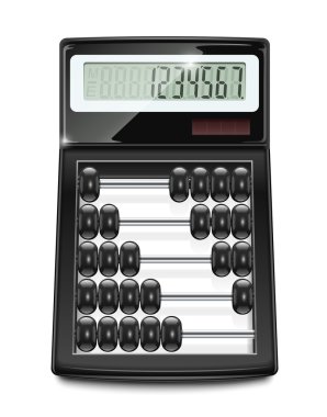 Electronic calculator abacus clipart