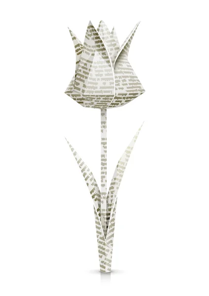 Flor de origami de papel tulipán — Vector de stock