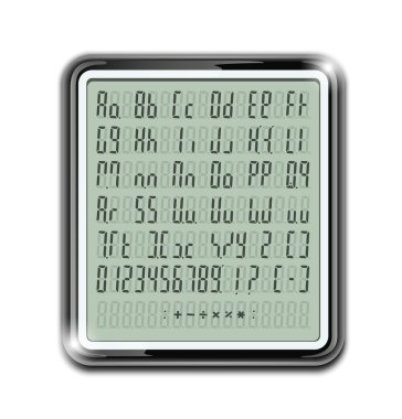 Electronic calculator font clipart