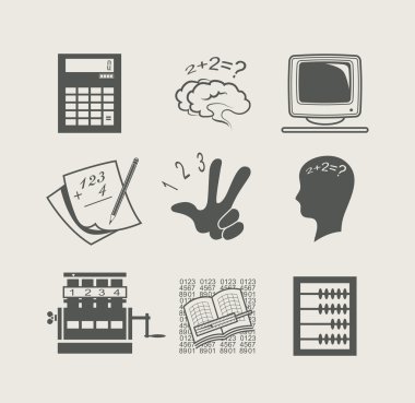 Devices for calculation set icon clipart